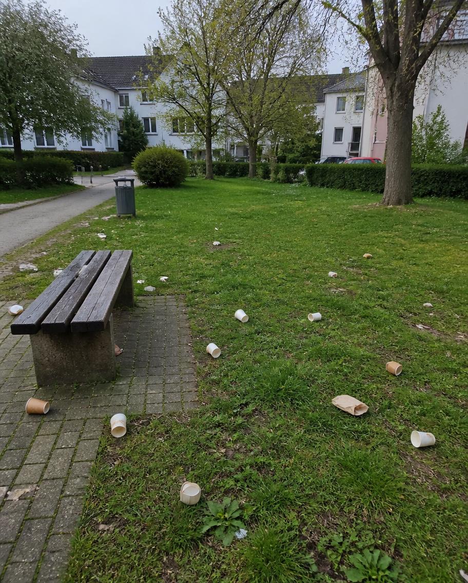 Grünfläche vor der Reinigung